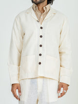 Blanched Almond Two Pocket Linen blend shacket