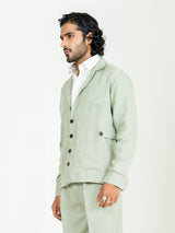 Sage Green Two Pocket Linen blend shacket