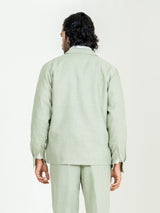 Sage Green Two Pocket Linen blend shacket