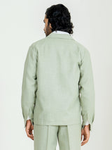 Sage Green Two Pocket Linen blend shacket