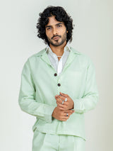 Mint Green Two Pocket Linen blend shacket