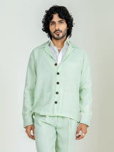 Mint Green Two Pocket Linen blend shacket