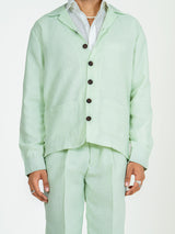 Mint Green Two Pocket Linen blend shacket