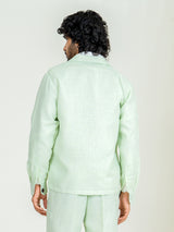 Mint Green Two Pocket Linen blend shacket