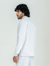 Off white Two Pocket Linen blend shacket