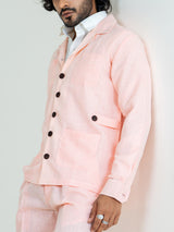 Millennial Pink 4 Pocket Linen blend shacket