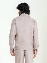 Burnt Sugar Two Pocket Linen blend shacket