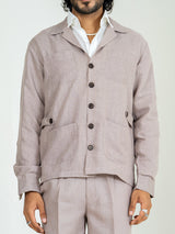 Burnt Sugar Two Pocket Linen blend shacket