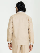 Classic Taupe Two Pocket Linen blend shacket