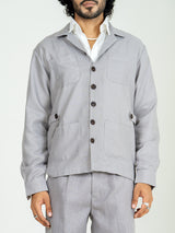 Latte Brown Two Pocket Linen blend shacket