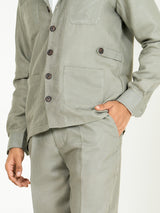 Sage grey 4 Pocket Linen blend shacket