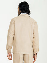 Classic Taupe 4 Pocket Linen blend shacket