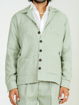 Sage green 4 Pocket Linen blend shacket