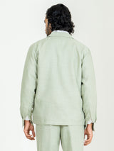 Sage green 4 Pocket Linen blend shacket