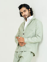 Sage green 4 Pocket Linen blend shacket