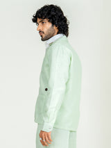 Mint Green 4 Pocket Linen blend shacket