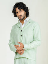 Mint Green 4 Pocket Linen blend shacket