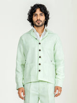 Mint Green 4 Pocket Linen blend shacket