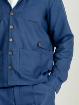 Navy Blue 4 Pocket Linen blend shacket