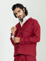 Maroon 4 Pocket Linen blend shacket