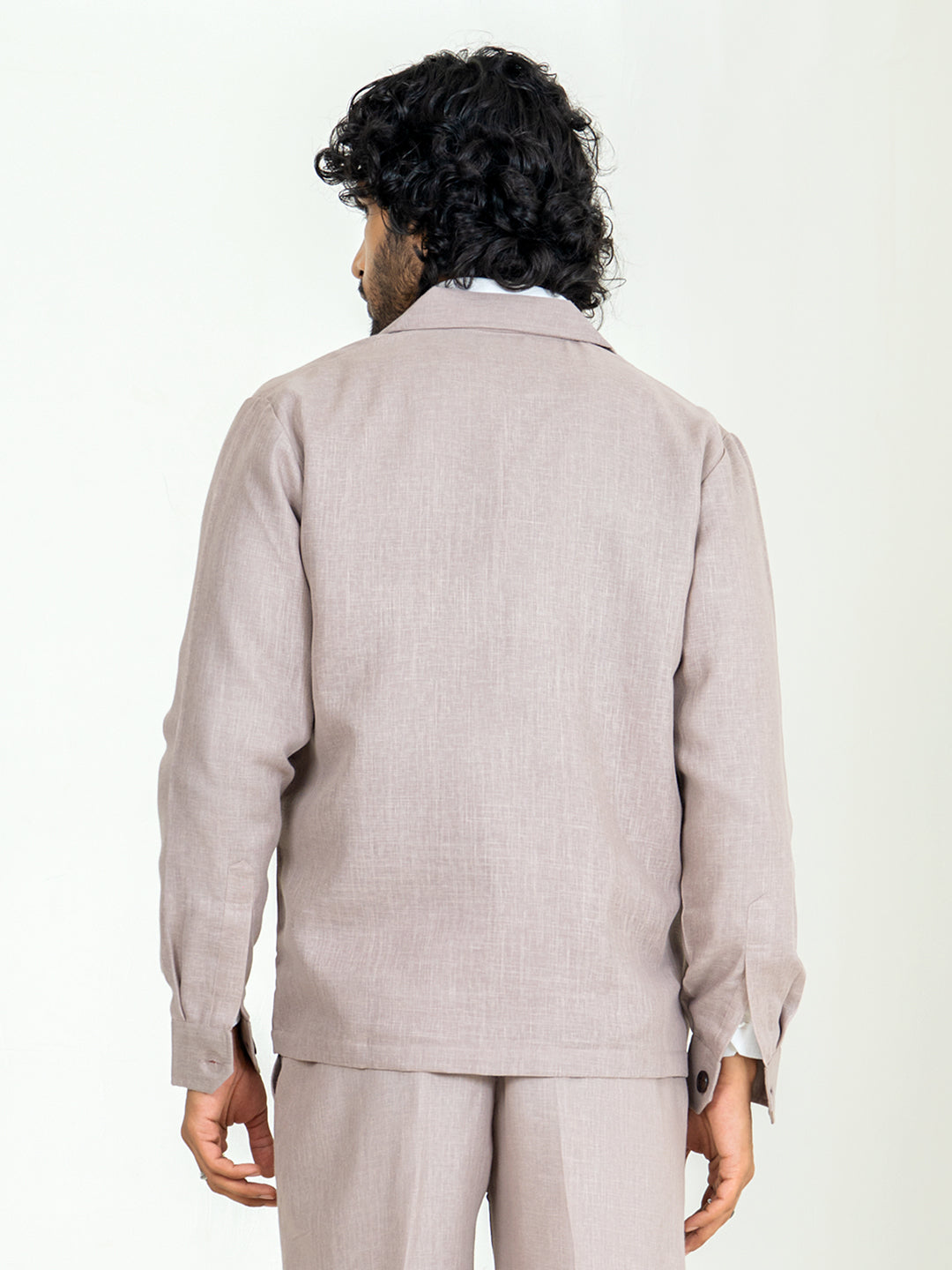 Burnt Sugar 4 Pocket Linen blend shacket