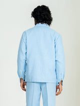 Soft cyan 4 Pocket Linen blend shacket