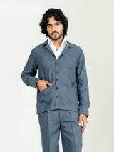 Davy Gray 4 Pocket Linen blend shacket