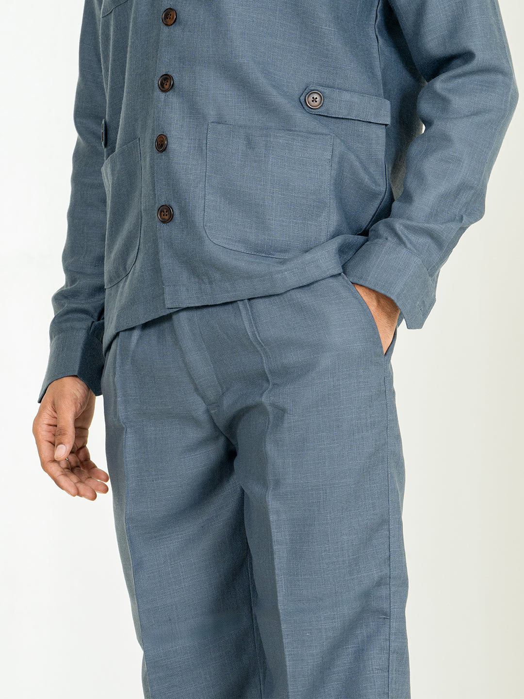 Davy Gray 4 Pocket Linen blend shacket