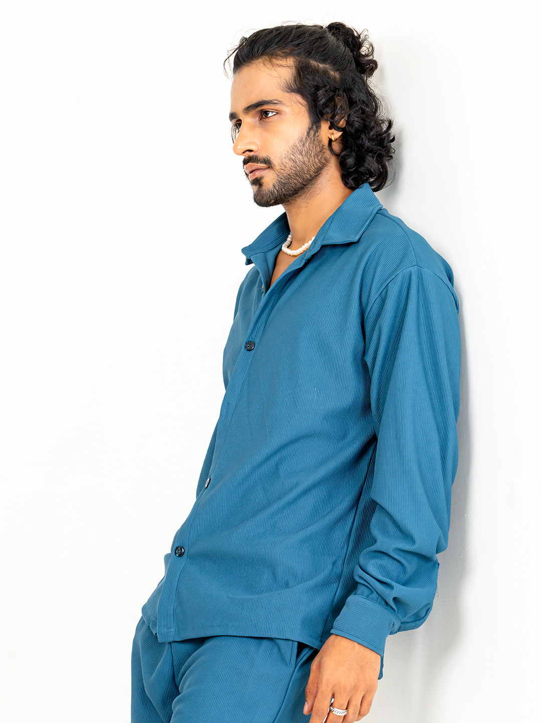 Teal Blue Cord shirt