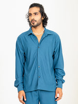 Teal Blue Cord shirt