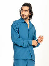 Teal Blue Cord shirt