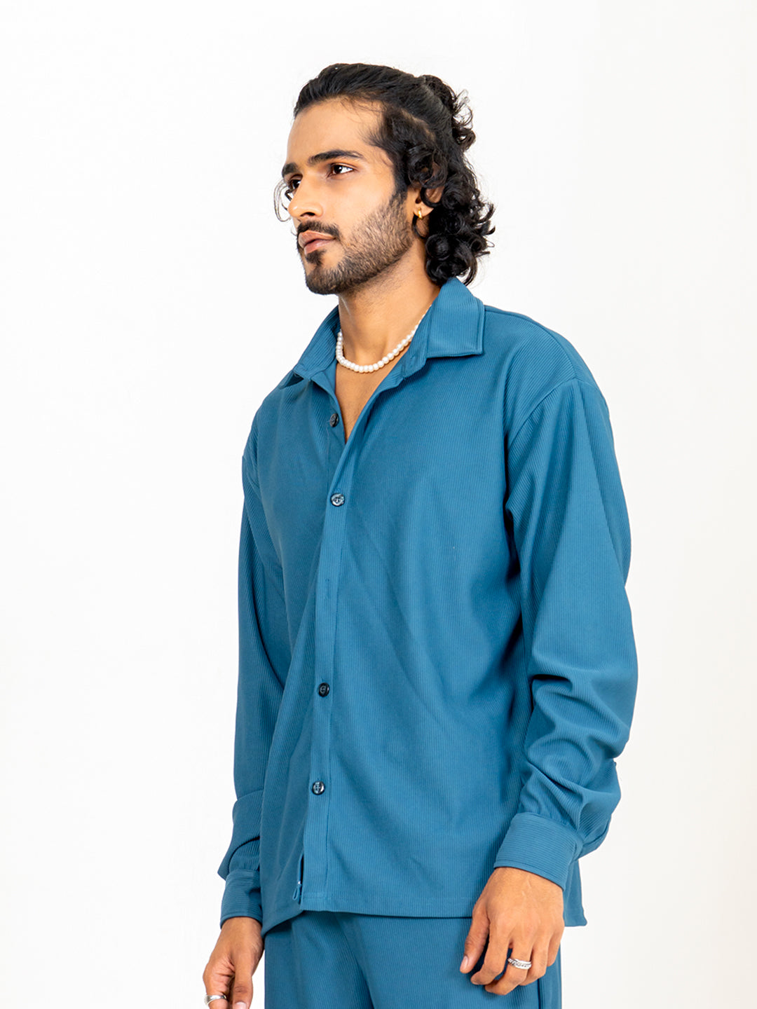 Teal Blue Cord shirt