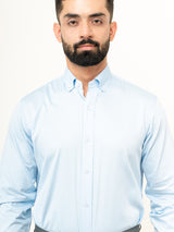 100% Cotton Sky Blue Full Sleeves Shirt