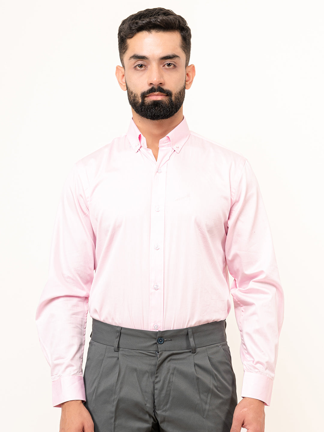 100% Cotton Light Pink Full Sleeves Shirt