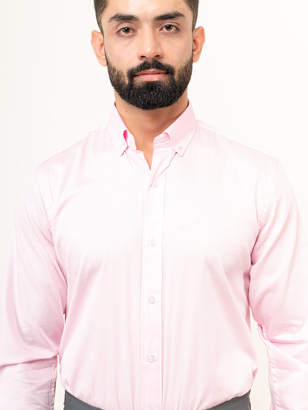 100% Cotton Light Pink Full Sleeves Shirt