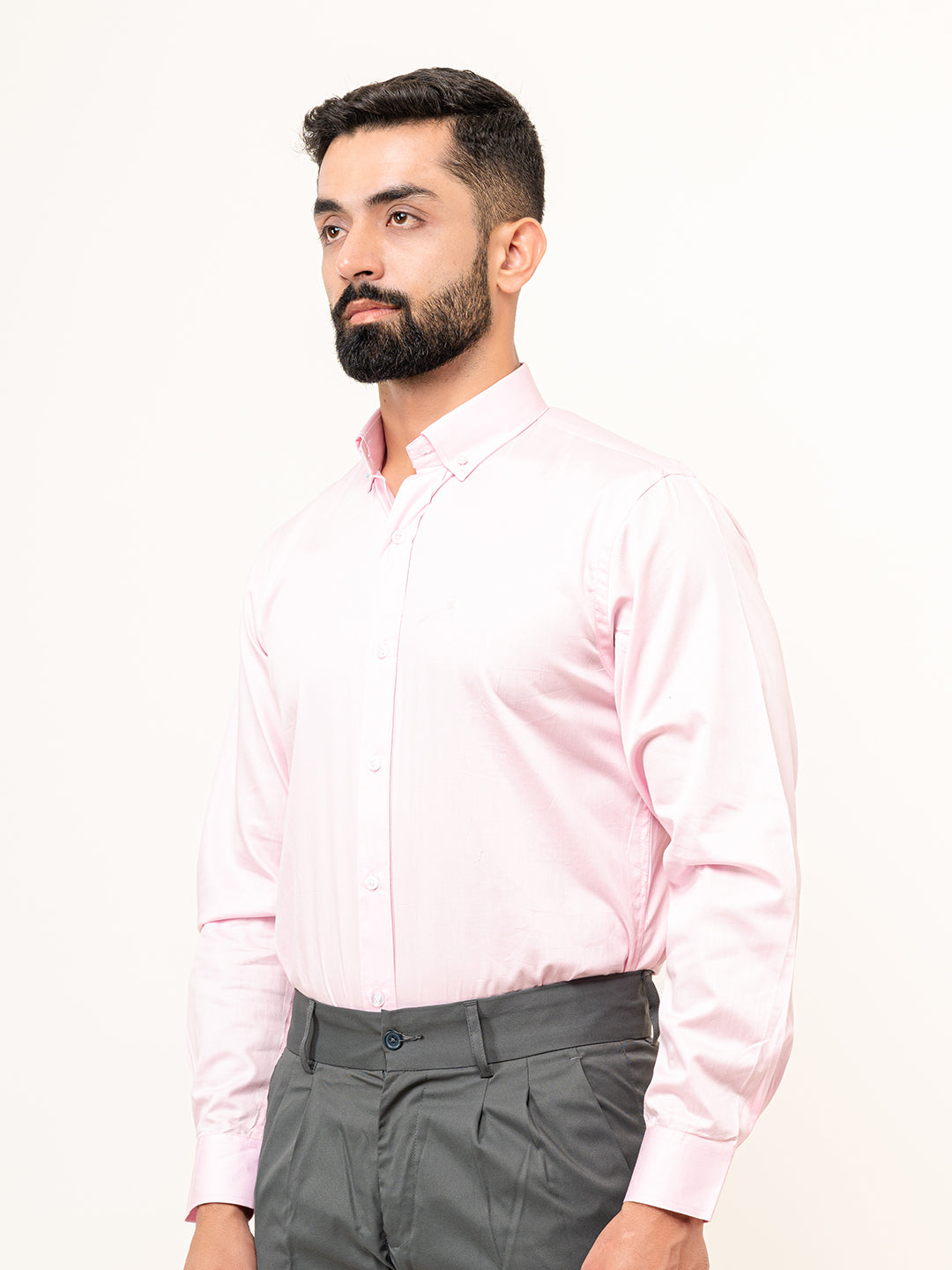 100% Cotton Light Pink Full Sleeves Shirt