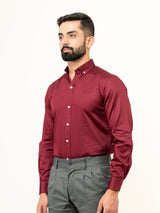 100% Cotton Maroon Full Sleeves Shirt