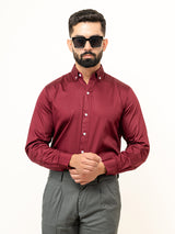 100% Cotton Maroon Full Sleeves Shirt