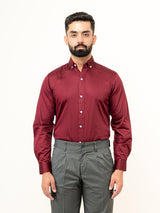 100% Cotton Maroon Full Sleeves Shirt