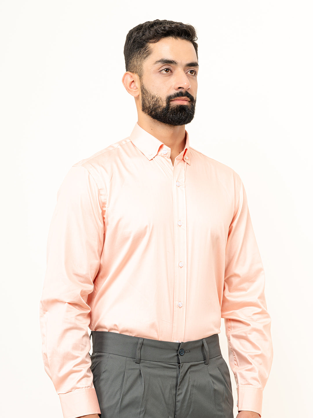 100% Cotton Peach Full Sleeves Shirt