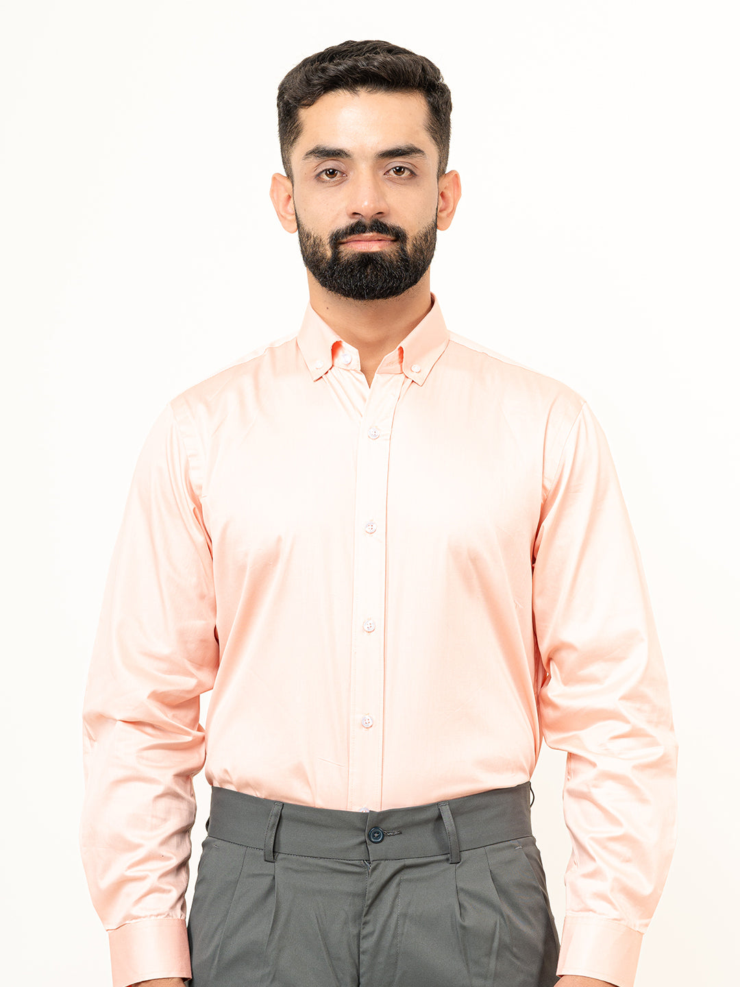 100% Cotton Peach Full Sleeves Shirt