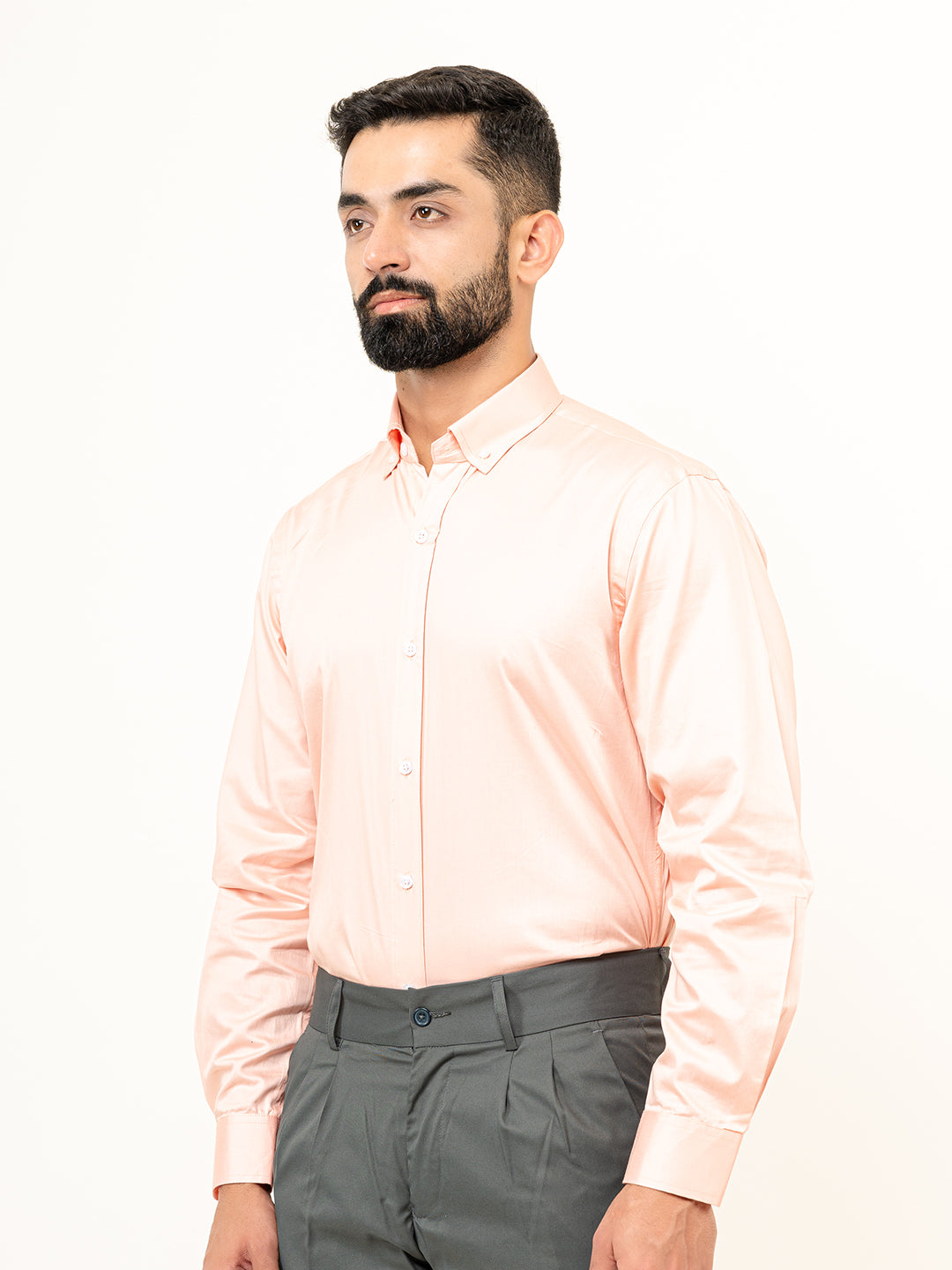 100% Cotton Peach Full Sleeves Shirt