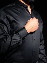 100% Cotton Black Full Sleeves Shirt