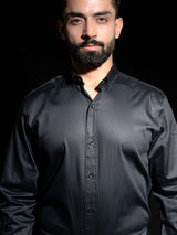 100% Cotton Black Full Sleeves Shirt