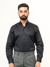 100% Cotton Black Full Sleeves Shirt