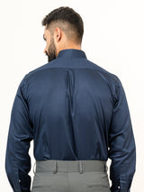 100% Cotton Navy Blue Full Sleeves Shirt