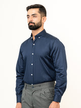 100% Cotton Navy Blue Full Sleeves Shirt