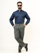 100% Cotton Navy Blue Full Sleeves Shirt