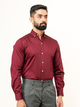 Maroon Full Sleeve Solid Shirt