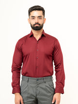 Maroon Full Sleeve Solid Shirt